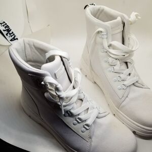 Dr. Martens Air Wair White and Cream High-Top Sneakers